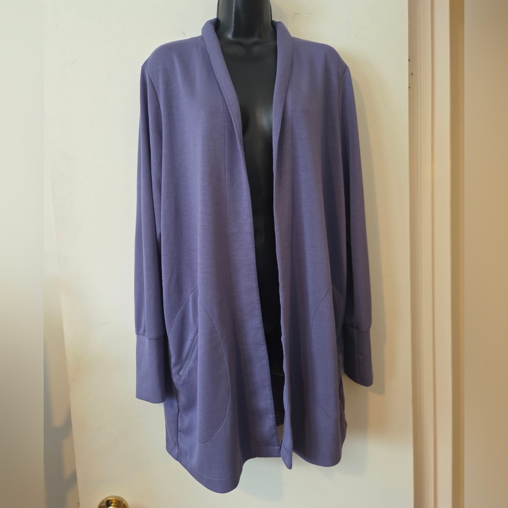 STYLUS Purple Open Style Athletic Cardigan